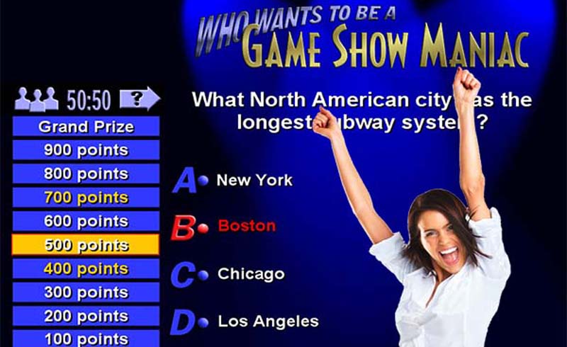 Millionaire-Who Wants to Be a Game Show Manic  for party